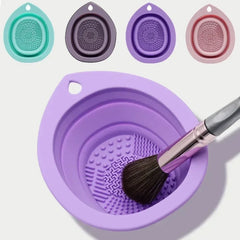 Silicone Makeup Brush Cleaner Folding Powder Puff Cleaning Bowl Eyeshadow Brushes Washing Soft Mat Beauty Tools Scrubber Box