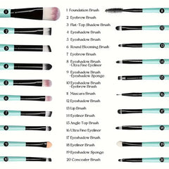 20PCS Makeup Brushes Set for Cosmetics Foundation