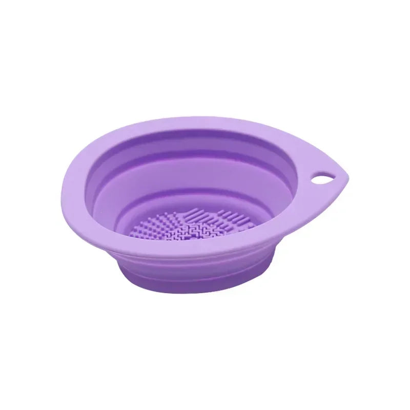 Silicone Makeup Brush Cleaner Folding Powder Puff Cleaning Bowl Eyeshadow Brushes Washing Soft Mat Beauty Tools Scrubber Box